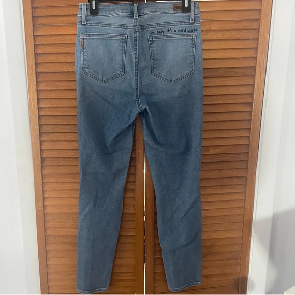 Paige Hoxton Ankle Caprice Embroidery Vintage 90s Punk Blue Ripped Jeans Sz 29 - Picture 8 of 9